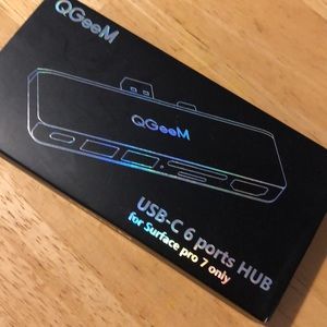 NIB QGeeM 6-in-1 Surface Pro 7 Hub Adapter Dock